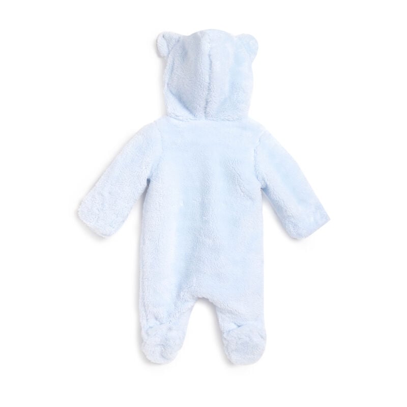 Boys Light Blue Solid Front Opening Babysuit image number 1